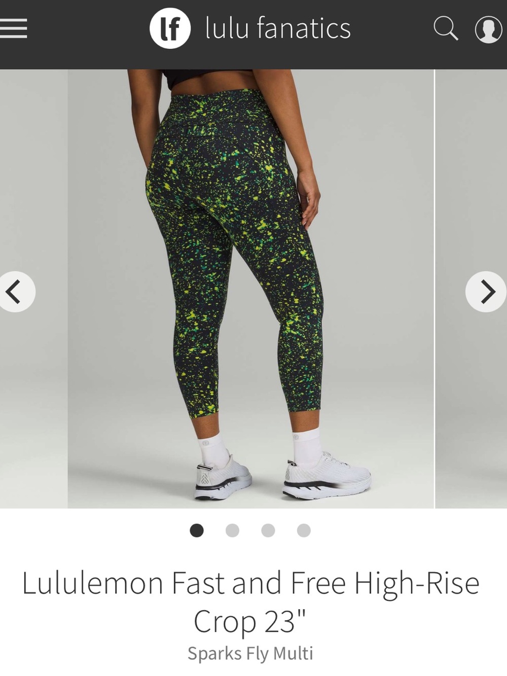 Lululemon Fast and Free High-Rise
Crop 23" Size 12